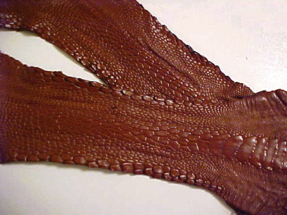 Emu leg skin leather.